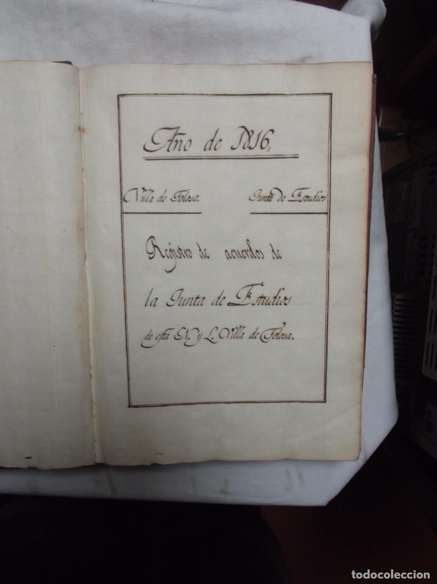 Libros antiguos: ACTAS DE LA JUNTA DE ESCUELAS DE TOLOSA 1816 - Foto 2