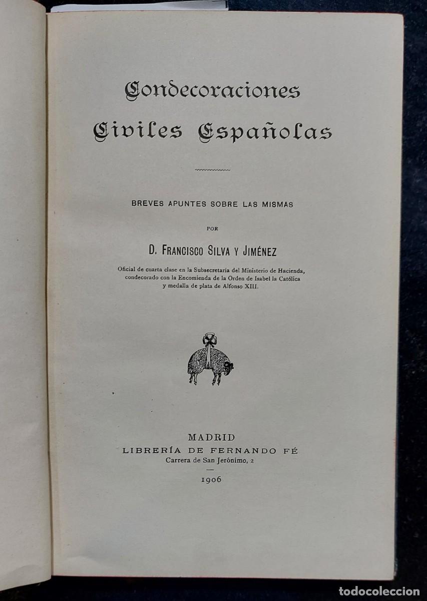 Libros antiguos: CONDECORACIONES CIVILES ESPA&Ntilde;OLAS. ( LIBRO ) - Foto 3