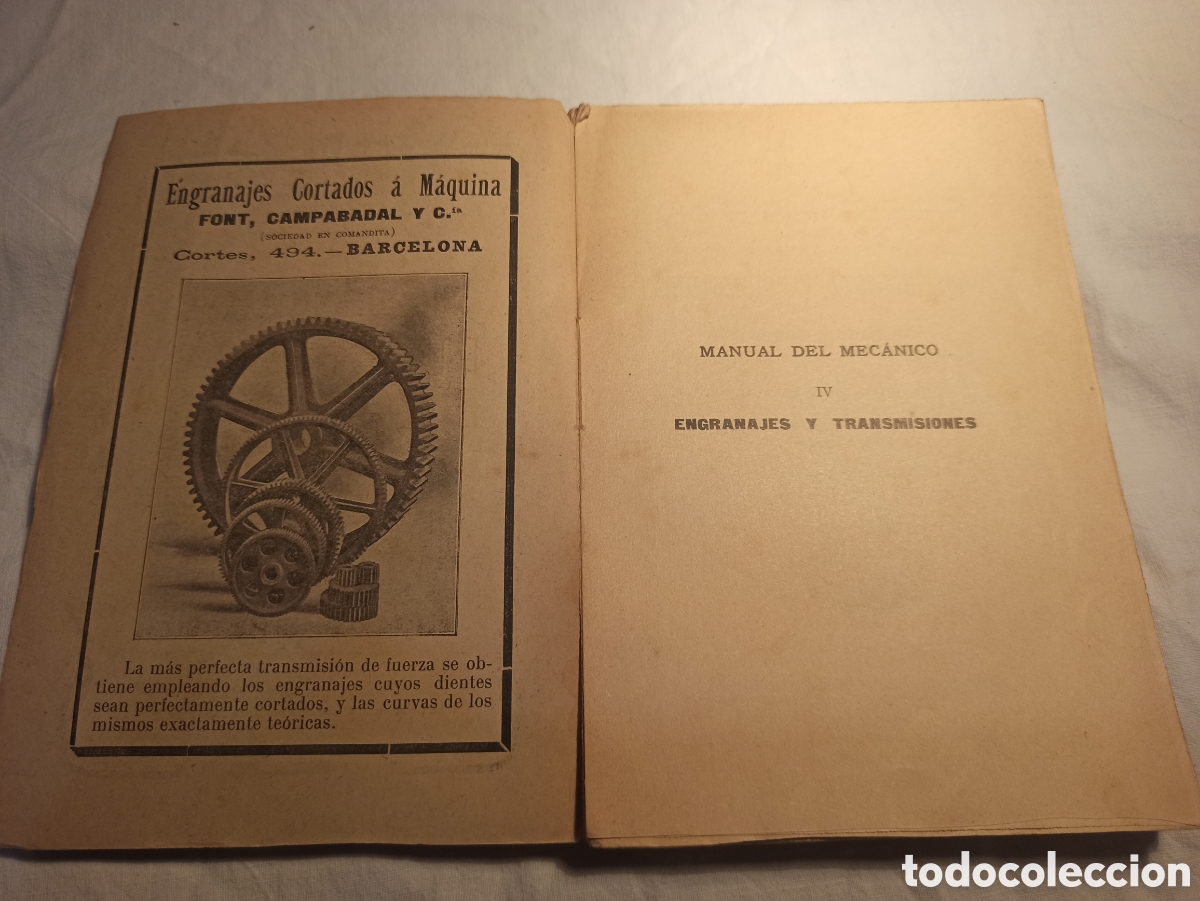 Libros antiguos: Manual del Mec&aacute;nico-Engranajes y Transmisiones - Foto 2