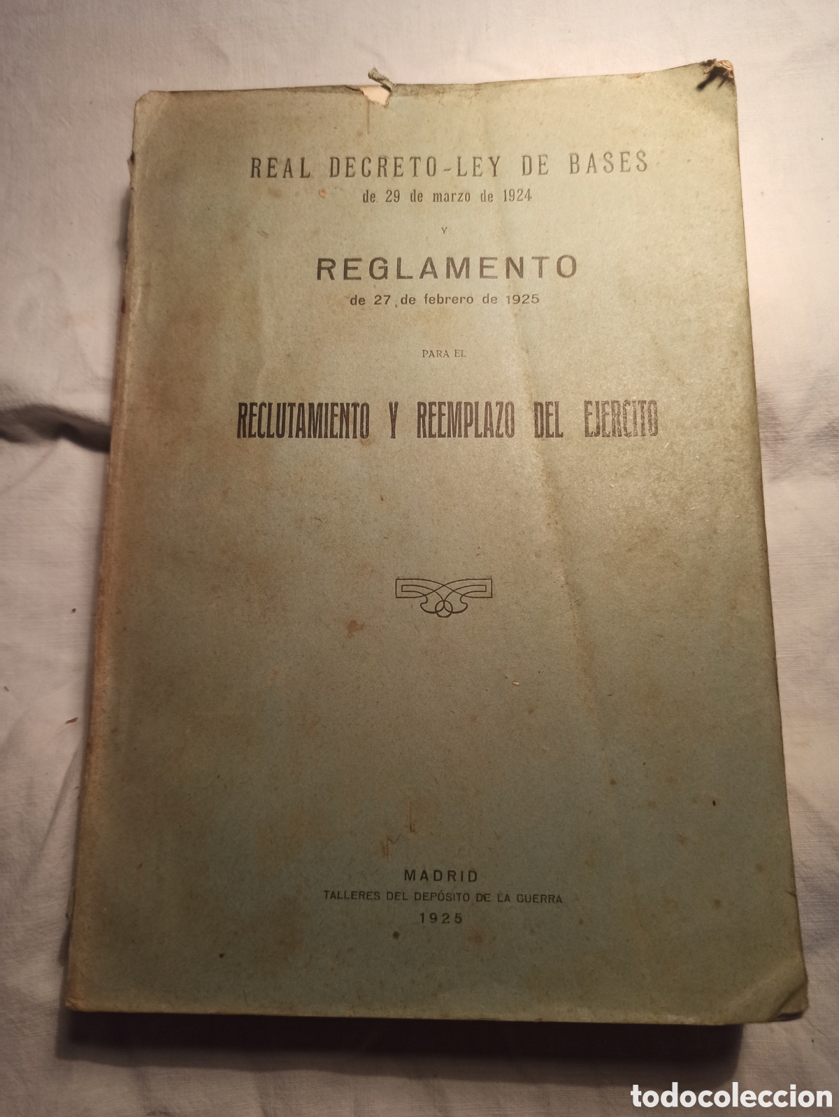 Libros antiguos: Reglamento de Reclutamiento y Reemplazo del Ej&eacute;rcito - Foto 1