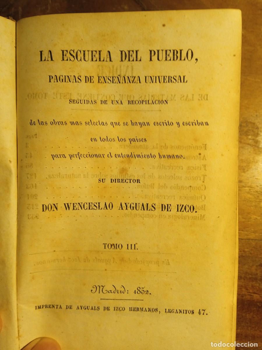 Libros antiguos: Escuela del pueblo 1852 - Foto 3