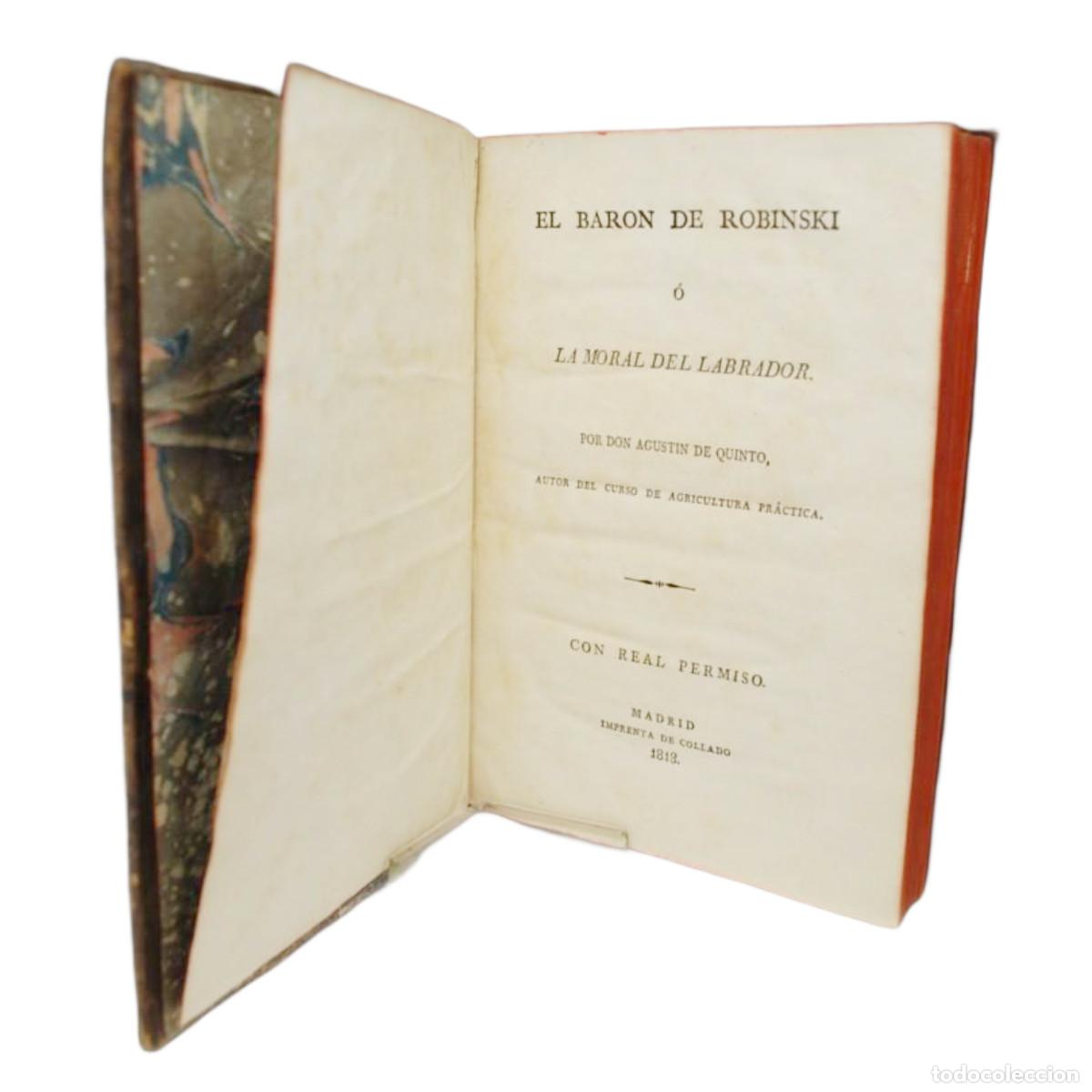 Libros antiguos: AGUST&Iacute;N DE QUINTO - EL BARON DE ROBINSKI - 1818 - Foto 2