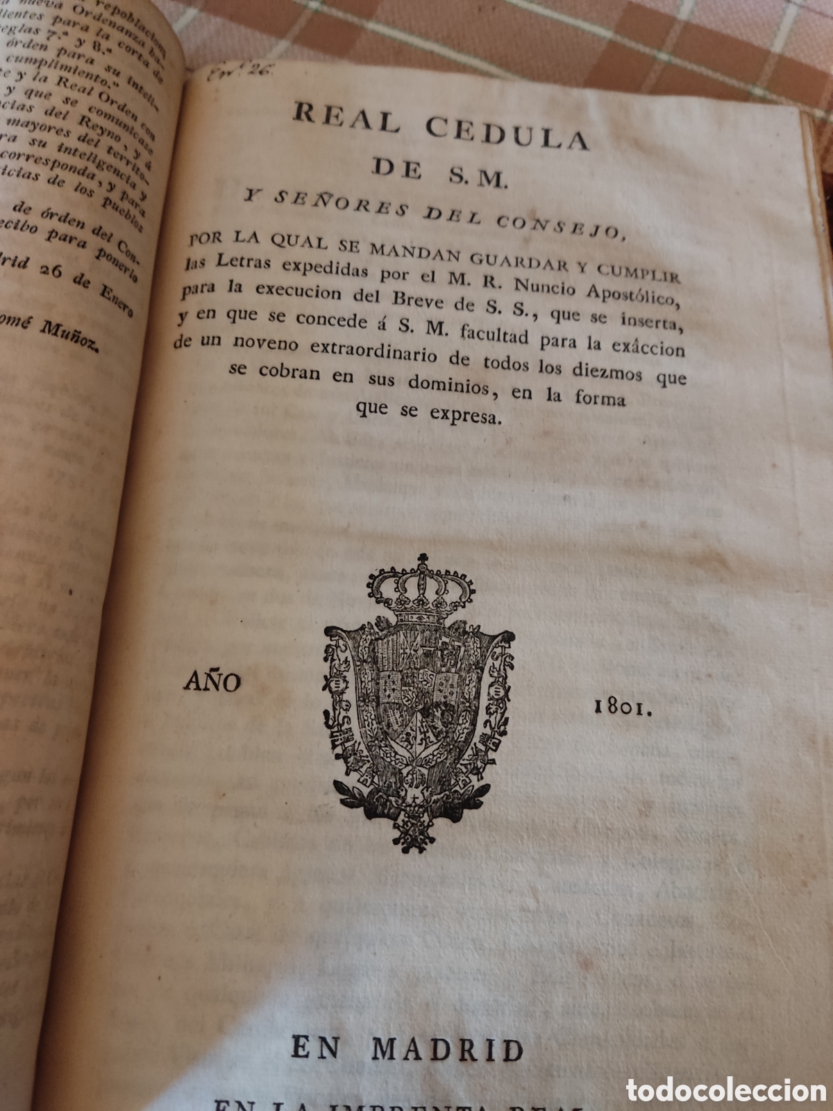 Libros antiguos: Cedulas reales 1800 a 1803 XVIII - Foto 5