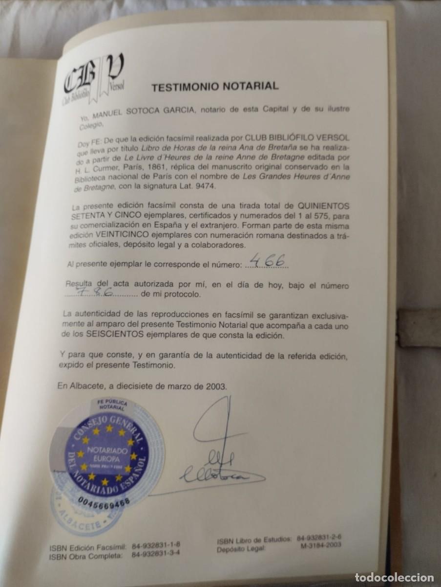Libros antiguos: LIBRO DE HORAS DE LA REINA ANA DE BRETA&Ntilde;A - Foto 5