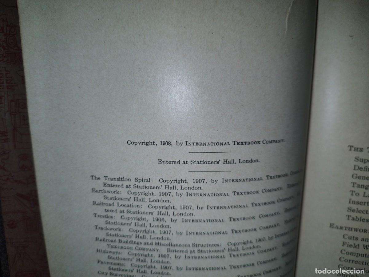 Libros antiguos: 83- CONSTRUCCI&Oacute;N DE FERROCARRILES. I. C. S. REFERENCE LIBRARY. RAILDROAD ENGINEERING HIGHWAYS - 1908 - Foto 7