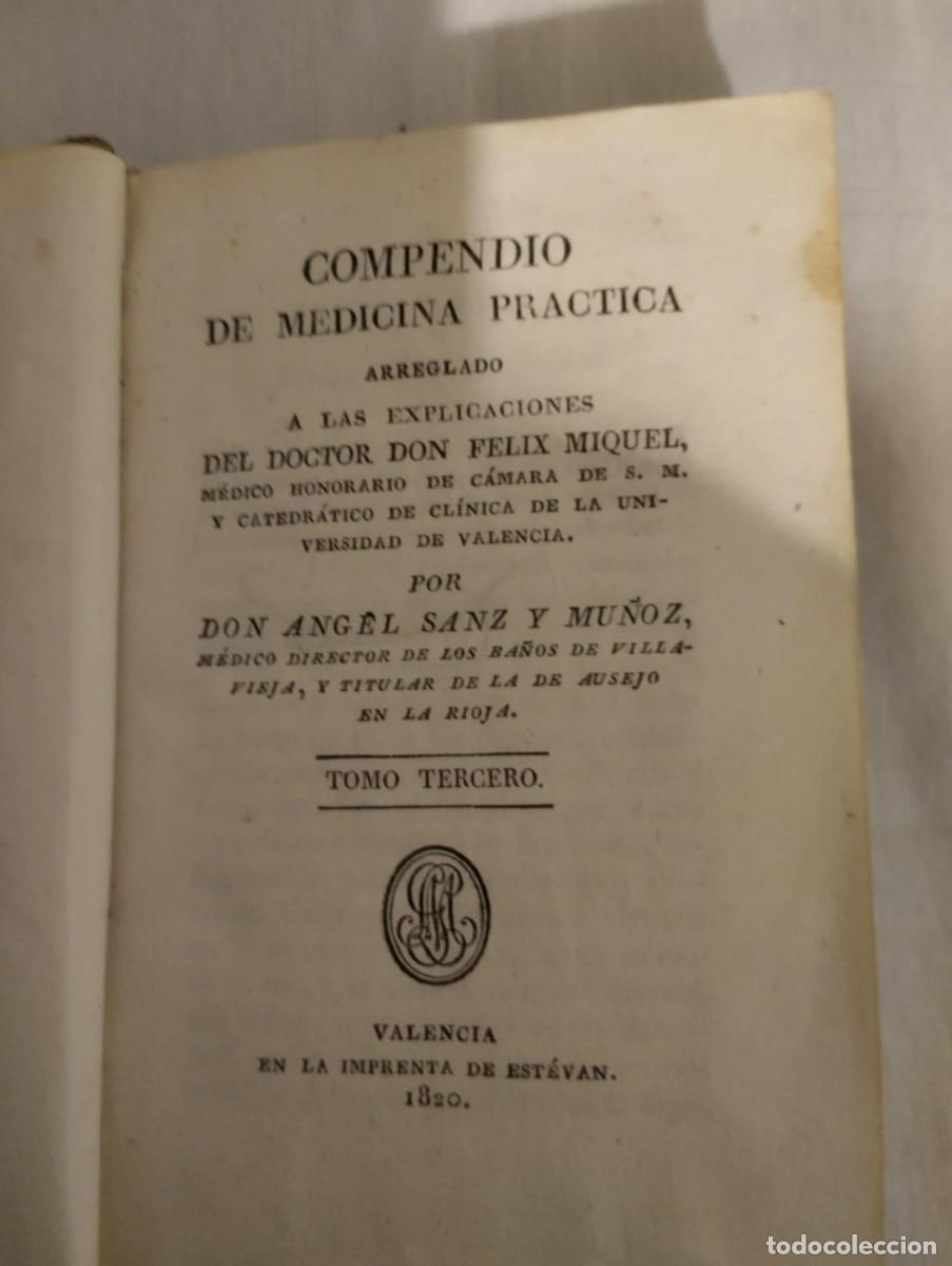 Libros antiguos: COMPENDIO DE MEDICINA PRACTICA DE SANZ - Foto 2
