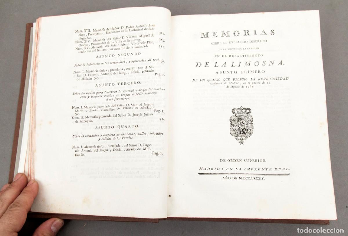 Libros antiguos: COLECCI&Oacute;N DE LAS MEMORIAS PREMIADAS - 1784 - Foto 3