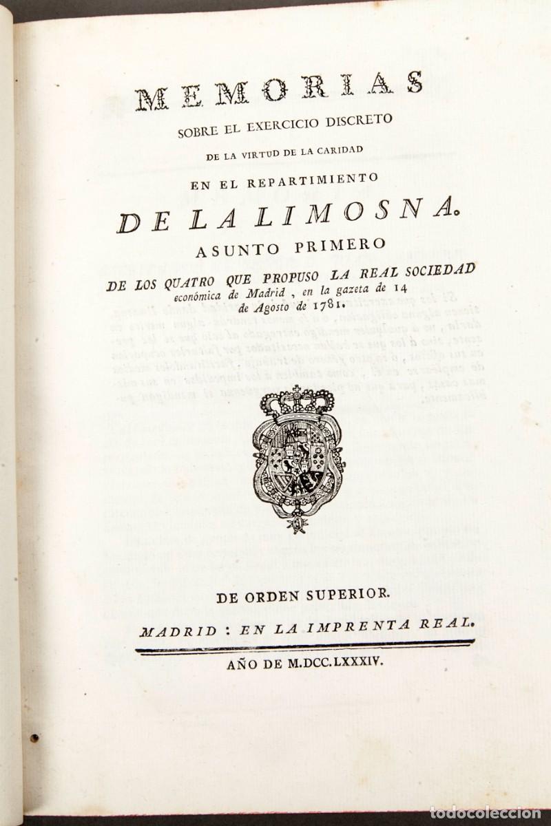 Libros antiguos: COLECCI&Oacute;N DE LAS MEMORIAS PREMIADAS - 1784 - Foto 4