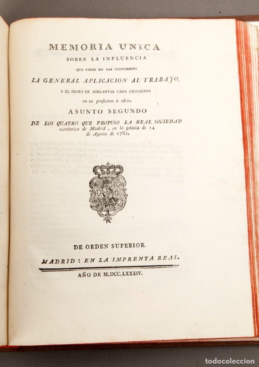 Libros antiguos: COLECCI&Oacute;N DE LAS MEMORIAS PREMIADAS - 1784 - Foto 10