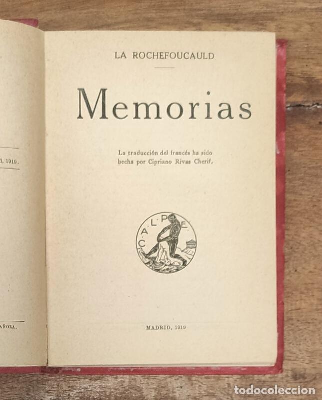 Libros antiguos: MEMORIAS. LA ROCHEFOUCAUD. Calpe. 1919. - Foto 2