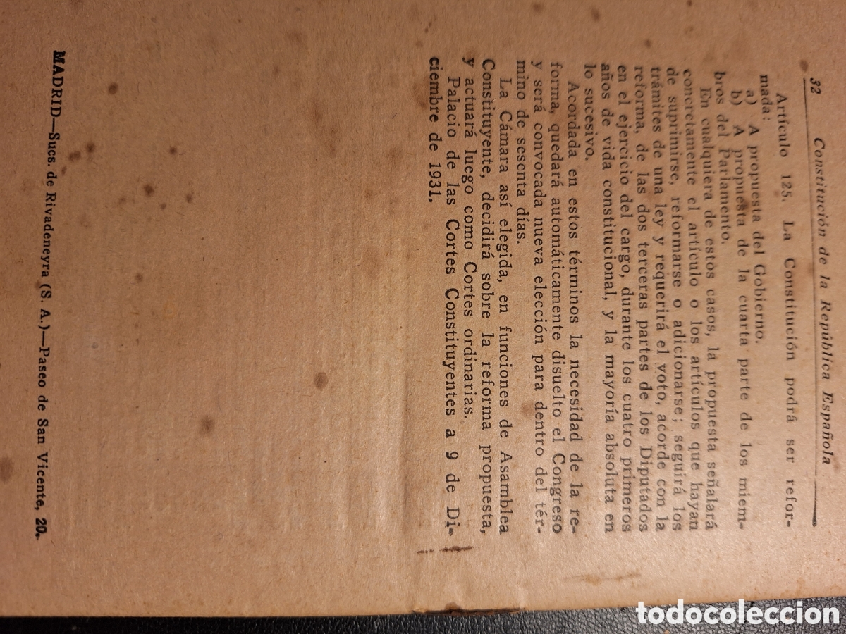 Libros antiguos: Constituci&oacute;n Espa&ntilde;ola 1931 - Foto 3