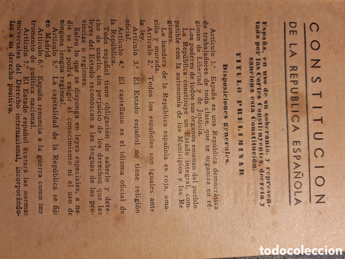 Libros antiguos: Constituci&oacute;n Espa&ntilde;ola 1931 - Foto 1