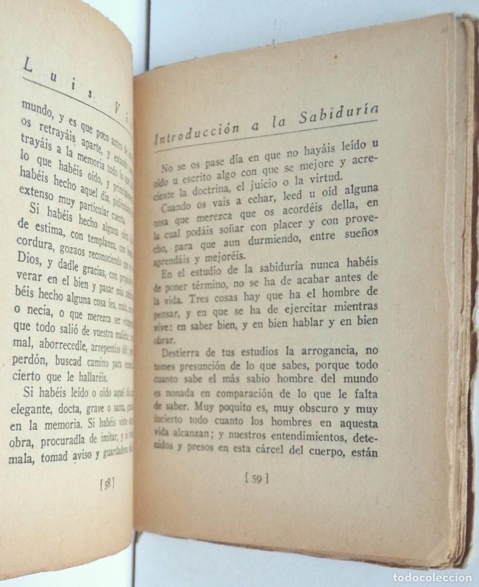 Libros antiguos: Luis VIVES, Introducci&oacute;n a la sabidur&iacute;a - Biblioteca Estrella - Foto 3