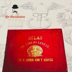 Libros antiguos: ATLAS DE DIBUJO LINEAL POR D. ANDRÉS GIRÓ Y ARANOLS. LIB. DE JUAN Y ANTONIO BASTINOS. BARCELONA.1885