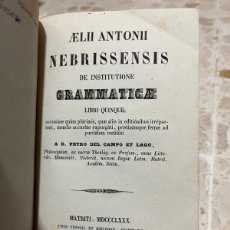 Libros antiguos: GRAMÁTICA NEBRIJA 1880: AELII ANTONII NEBRISSENSIS DE INSTITUTIONE GRAMMATICAE. LIBRI QUINCUE