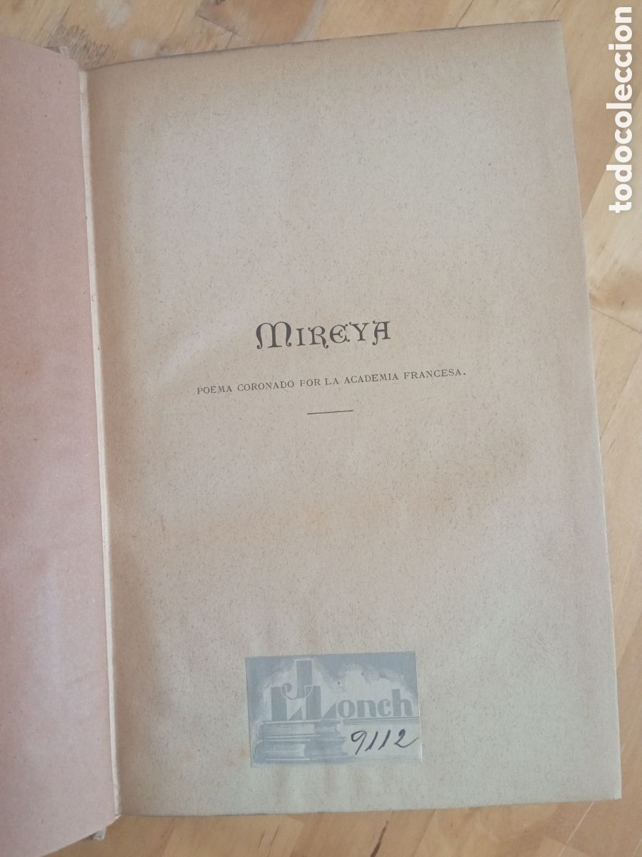 Libros antiguos: Mireya - Frederic Mistral ARTE Y LETRAS 1882 - Foto 2