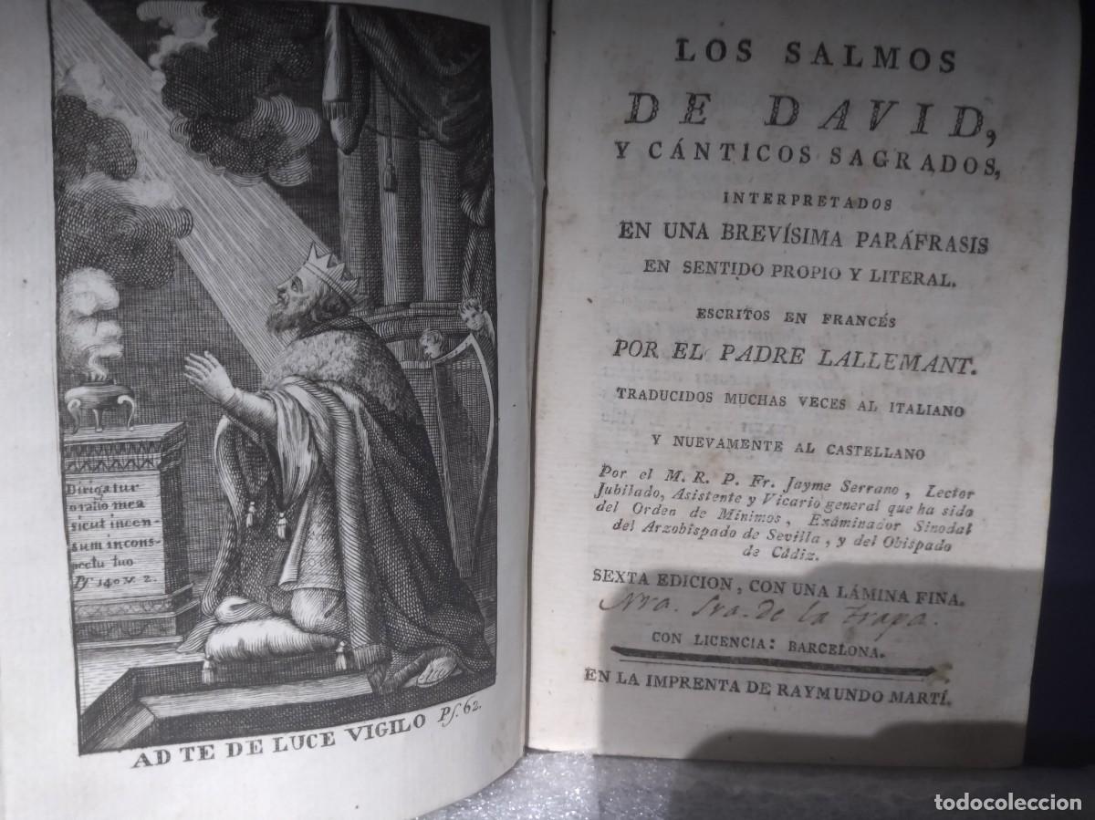 Libros antiguos: Los Salmos de David y c&aacute;nticos sagrados - Foto 1