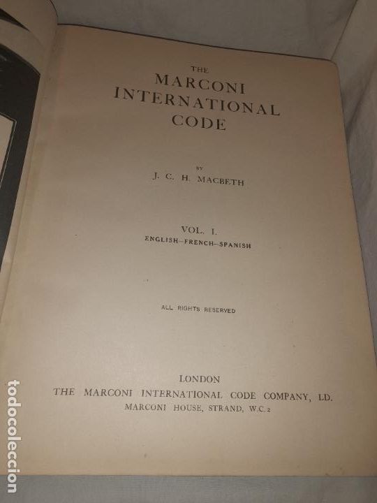 Libros antiguos: CODIGO INTERNACIONAL MARCONI - A&Ntilde;O 1919 - EN ESPA&Ntilde;OL&bull;EXCEPCIONAL. - Foto 5