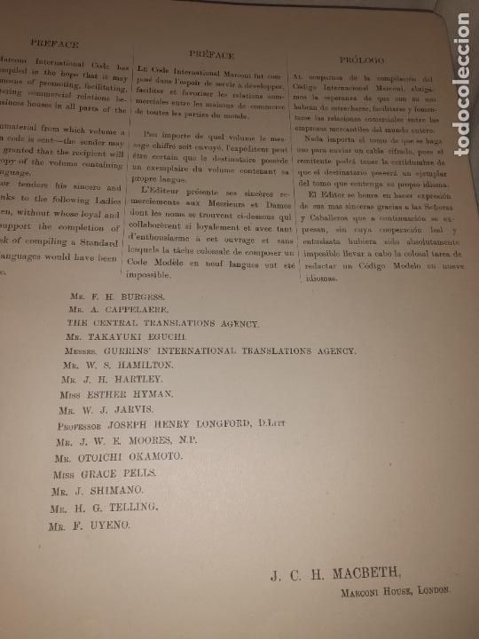 Libros antiguos: CODIGO INTERNACIONAL MARCONI - A&Ntilde;O 1919 - EN ESPA&Ntilde;OL&bull;EXCEPCIONAL. - Foto 6