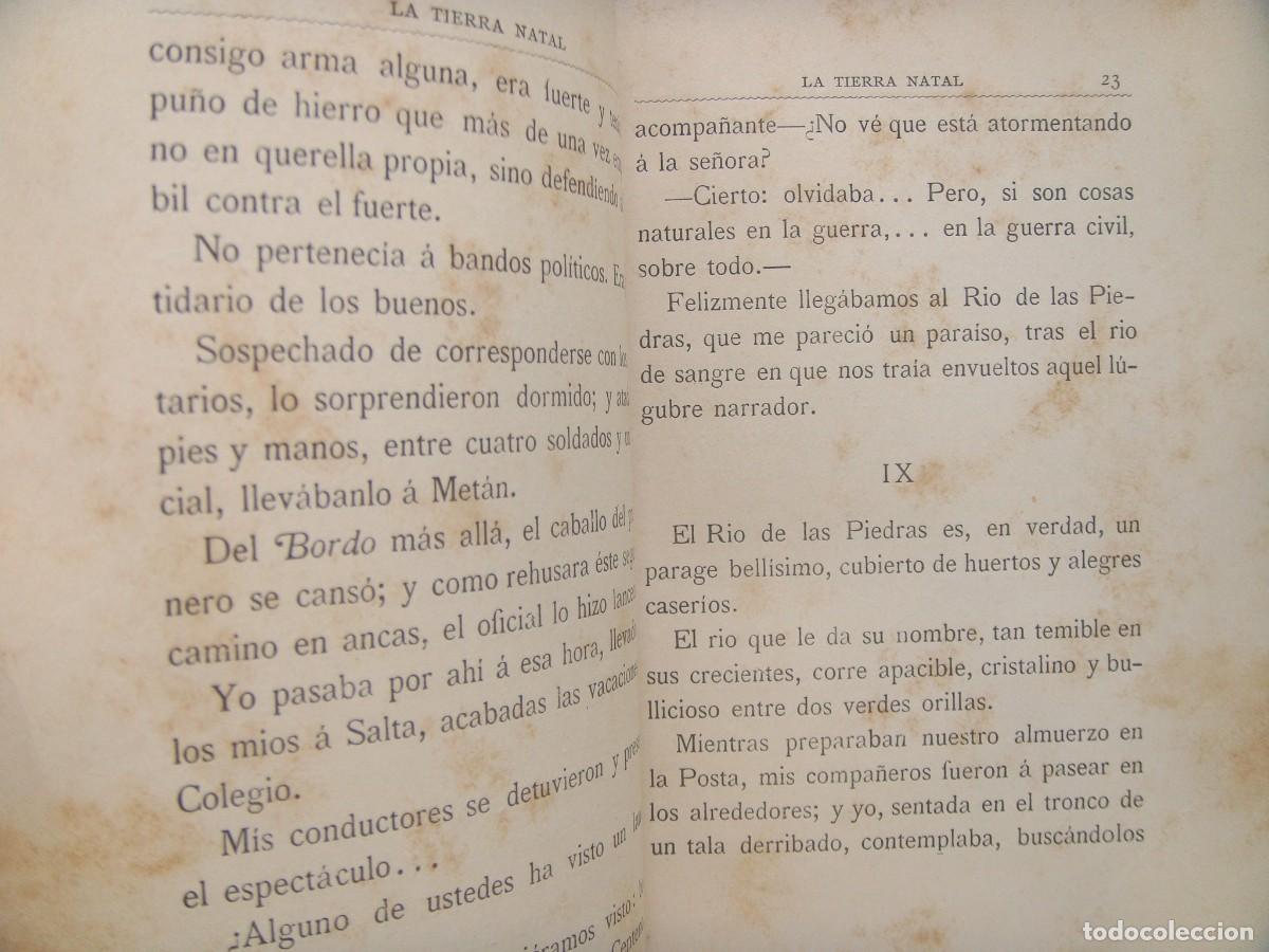 Libros antiguos: Juana Manuela Gorriti: LA TIERRA NATAL. Primera edicion - Foto 3