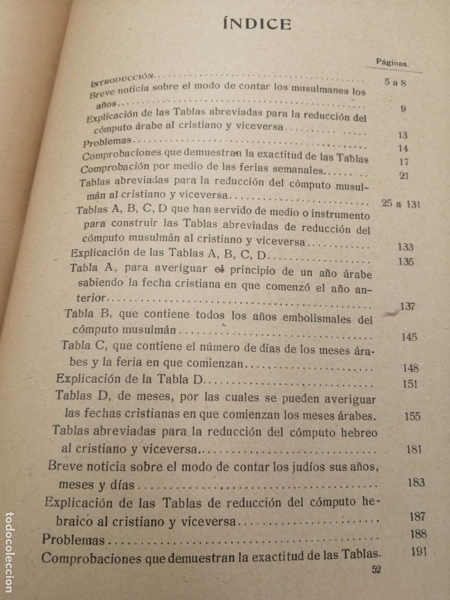 Libros antiguos: TABLAS ABREVIADAS PARA LA CONVERSION DEL ARABE Y EL HEBRAICO AL CRISTIANO RARO - Foto 9