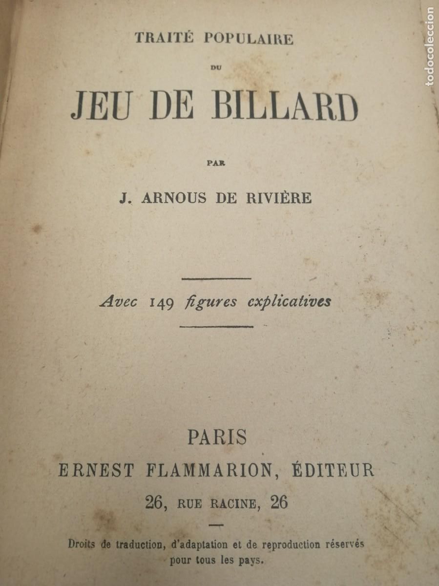 Libros antiguos: TRATADO DE BILLAR RIVIERE ILLUSTREE - Foto 2
