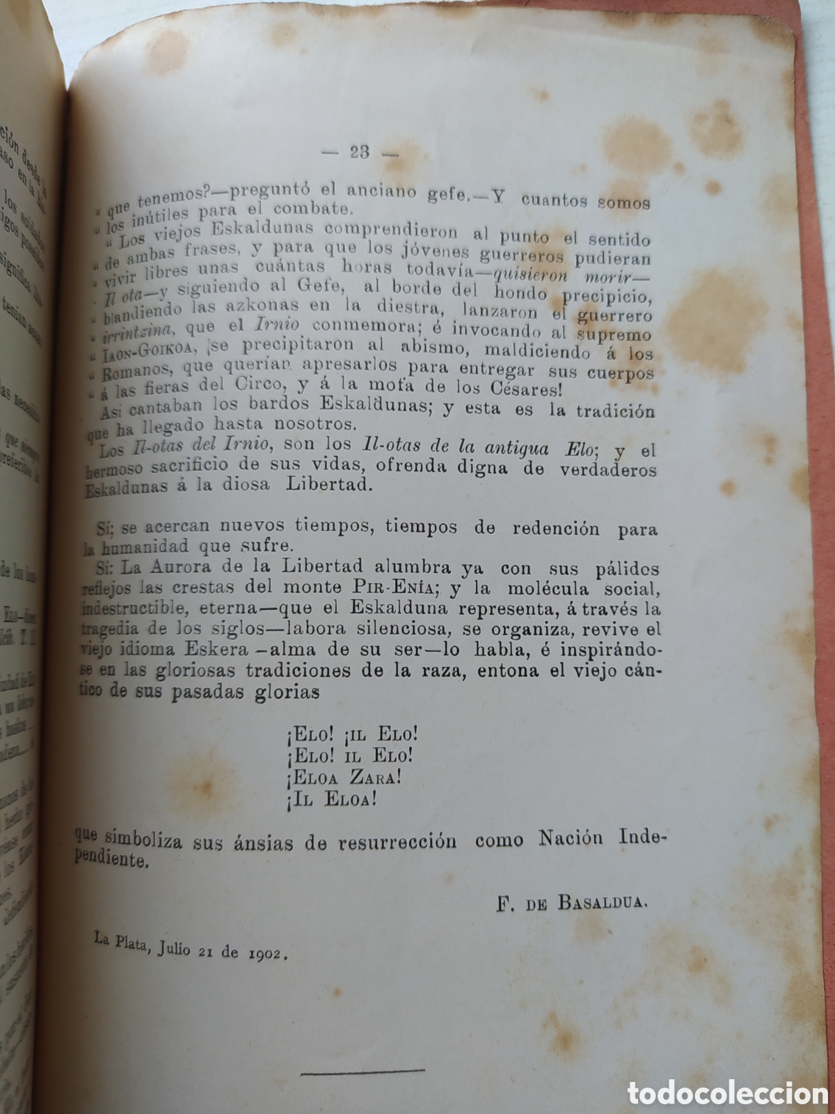 Libros antiguos: CANTO DE ELO - F. DE BASALDUA - Foto 4