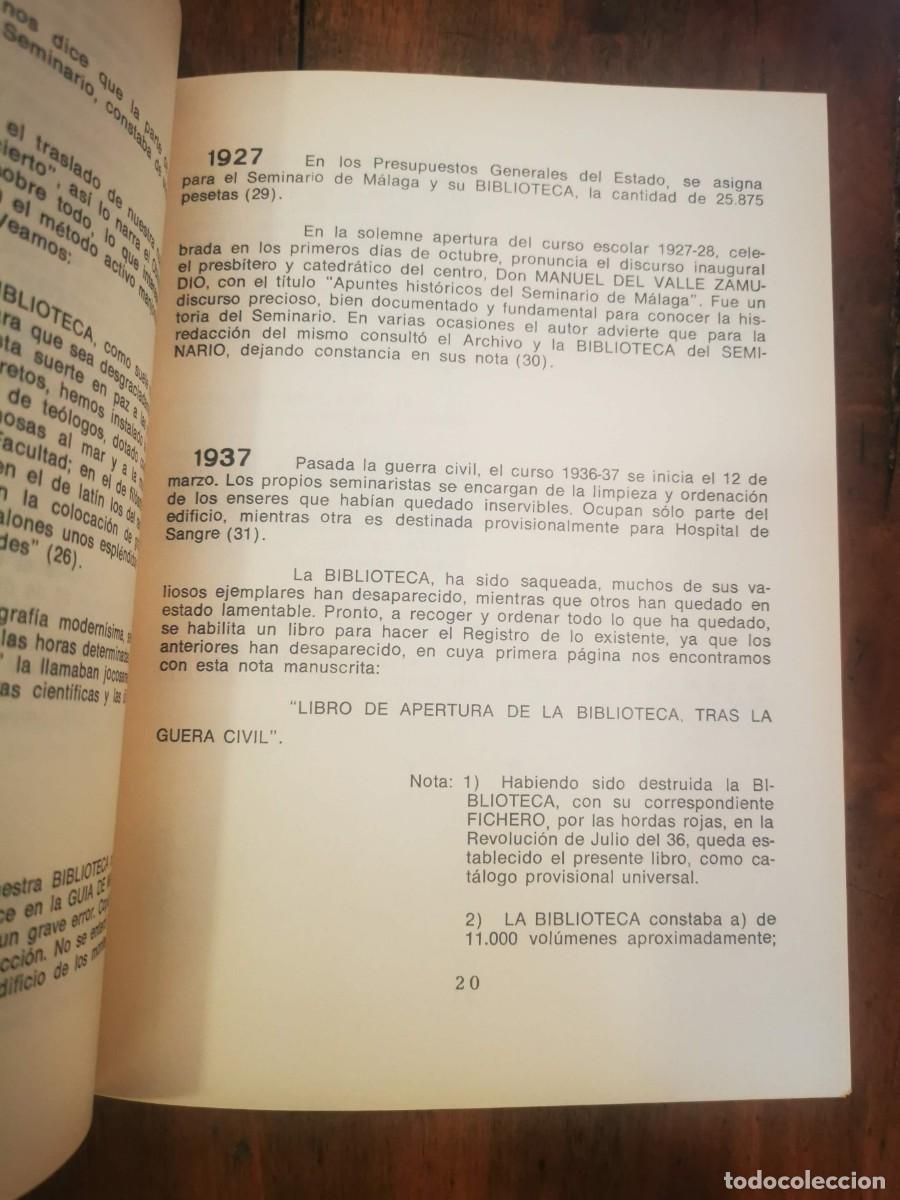 Libros antiguos: G&Oacute;MEZ MAR&Iacute;N, Rafael. Biblioteca del Obispado de M&aacute;laga - Foto 2