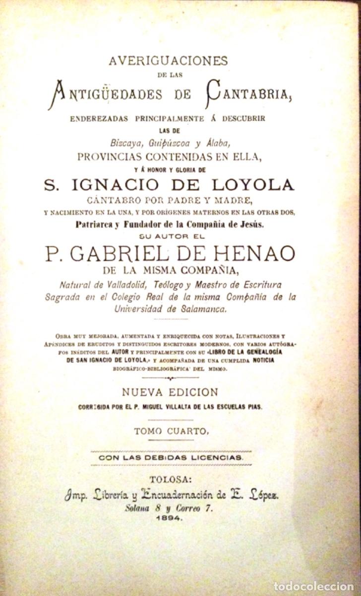 Libros antiguos: 6 LIBROS DE P.GABRIEL DE HENAO Y 5 DE D.PABLO GOROSABEL - Foto 10