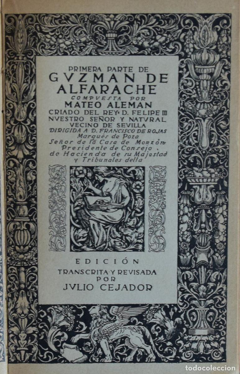 Libros antiguos: GUZMAN DE ALFARACHE - Mateo ALEM&Aacute;N - Foto 1