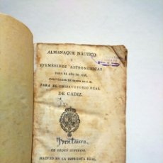 Libros antiguos: ALMANAQUE NÁUTICO Y EFEMÉRIDES ASTRONÓMICAS PARA EL AÑO 1796. PARA EL OBSERVATORIO REAL DE CÁDIZ