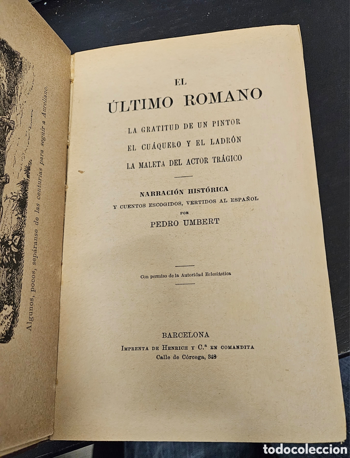 Libros antiguos: El &uacute;ltimo romano de Pedro Umbert - Foto 4
