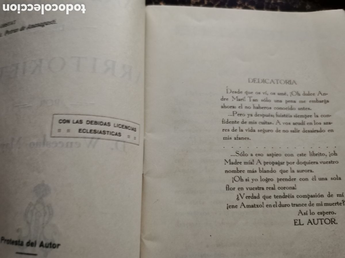 Libros antiguos: Andre Mari de Arritokieta 1930 - Foto 3