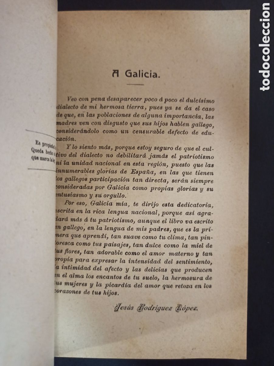 Libros antiguos: GALLEGADAS. Jes&uacute;s Rodr&iacute;guez L&oacute;pez. Madrid, 1908. Galicia. - Foto 3