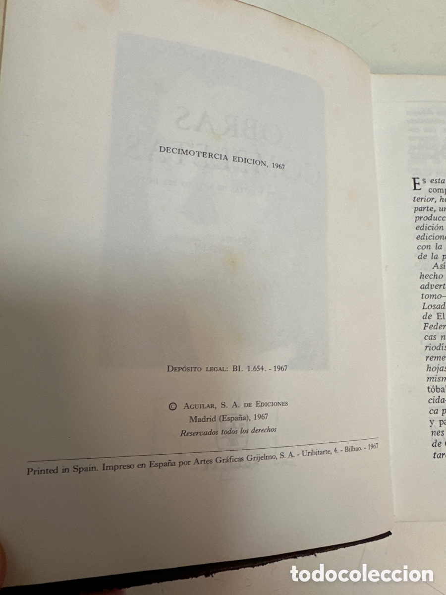 Libros antiguos: AGUILAR. OBRAS COMPLETAS DE LORCA. 1967 - Foto 3