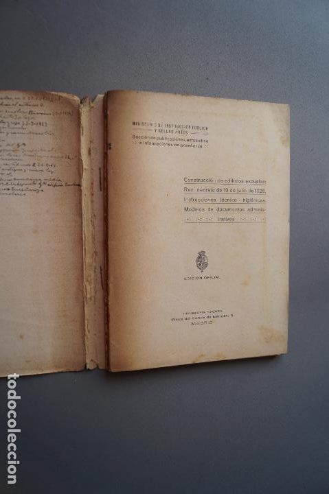 Libros antiguos: CONSTRUCCION DE EDIFICIOS ESCUELAS. REAL DECRETO DE 1928. - Foto 2