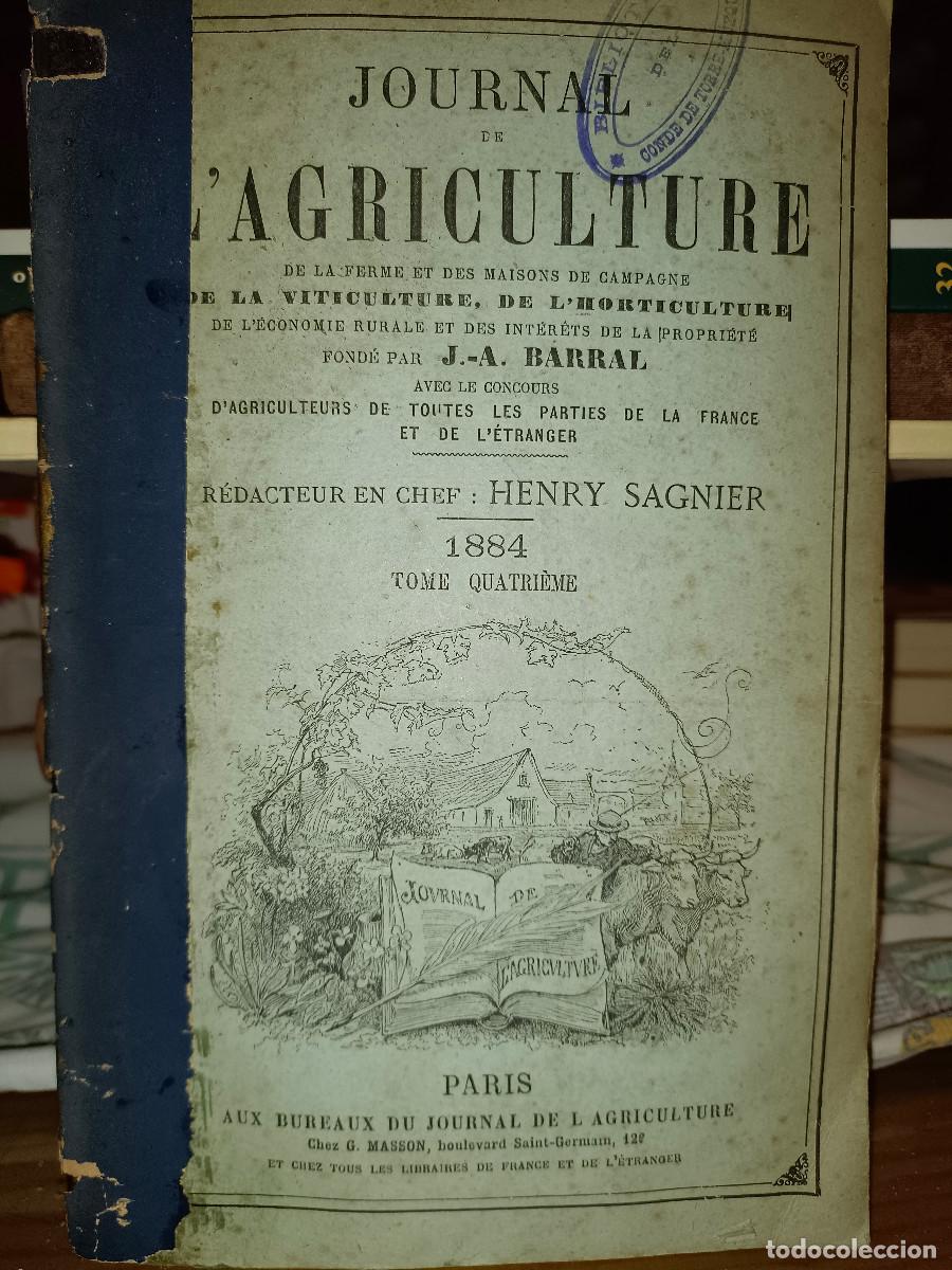 Libros antiguos: JOURNAL DE LAGRICULTURE 1884 - Foto 1