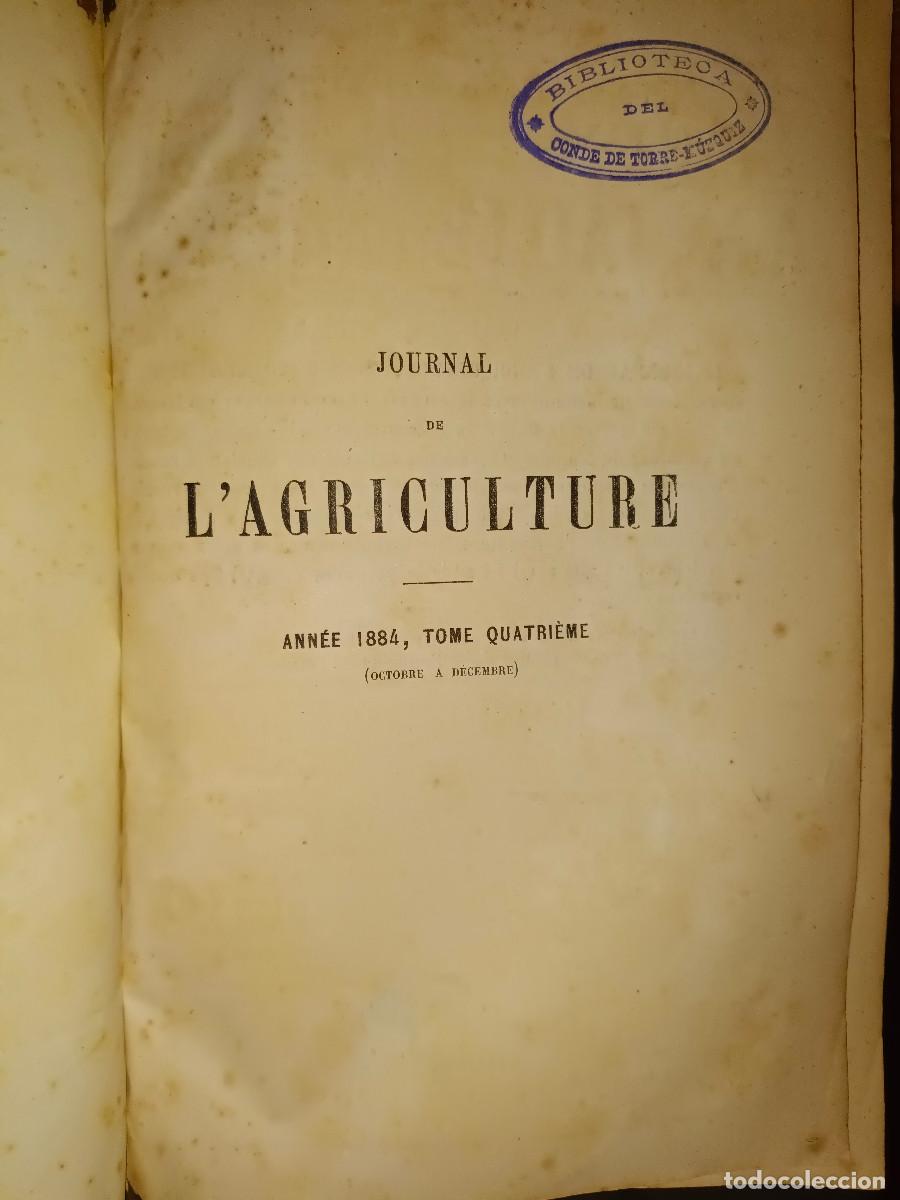 Libros antiguos: JOURNAL DE LAGRICULTURE 1884 - Foto 5