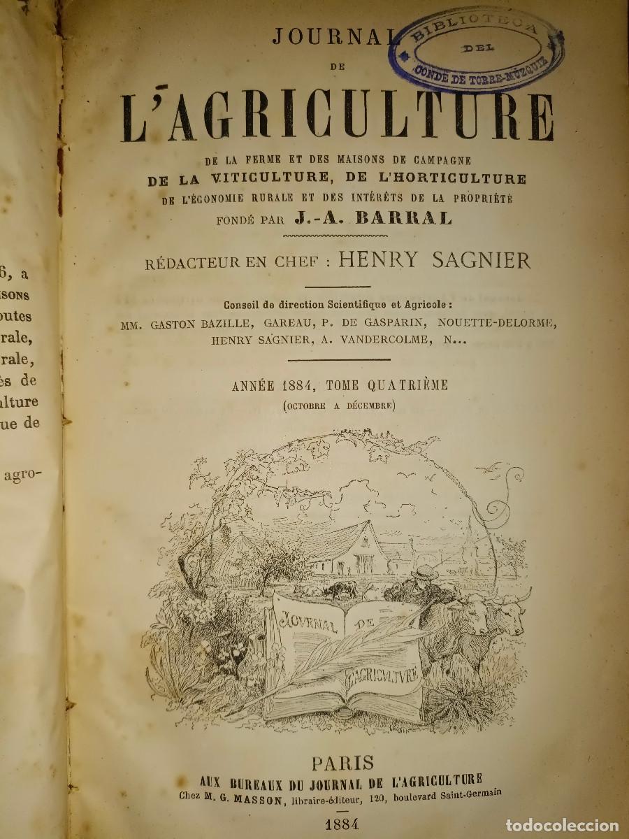 Libros antiguos: JOURNAL DE LAGRICULTURE 1884 - Foto 6