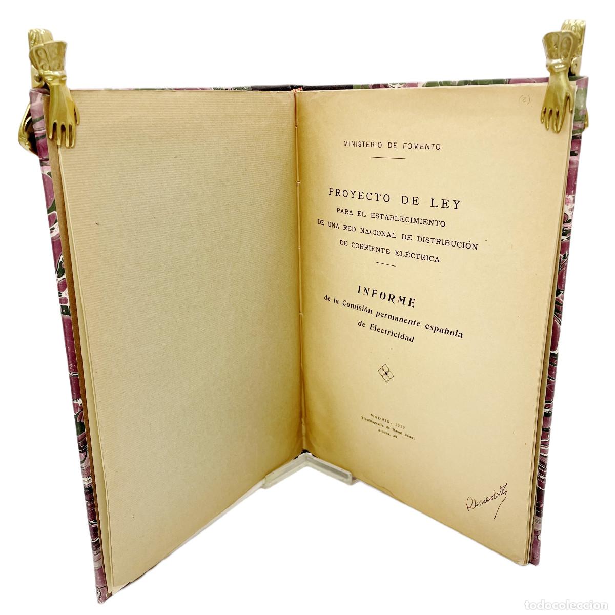 Libros antiguos: FOMENTO - PROYECTO DISTRIBUCI&Oacute;N CORRIENTE EL&Eacute;CTRICA - 1919 - Foto 2