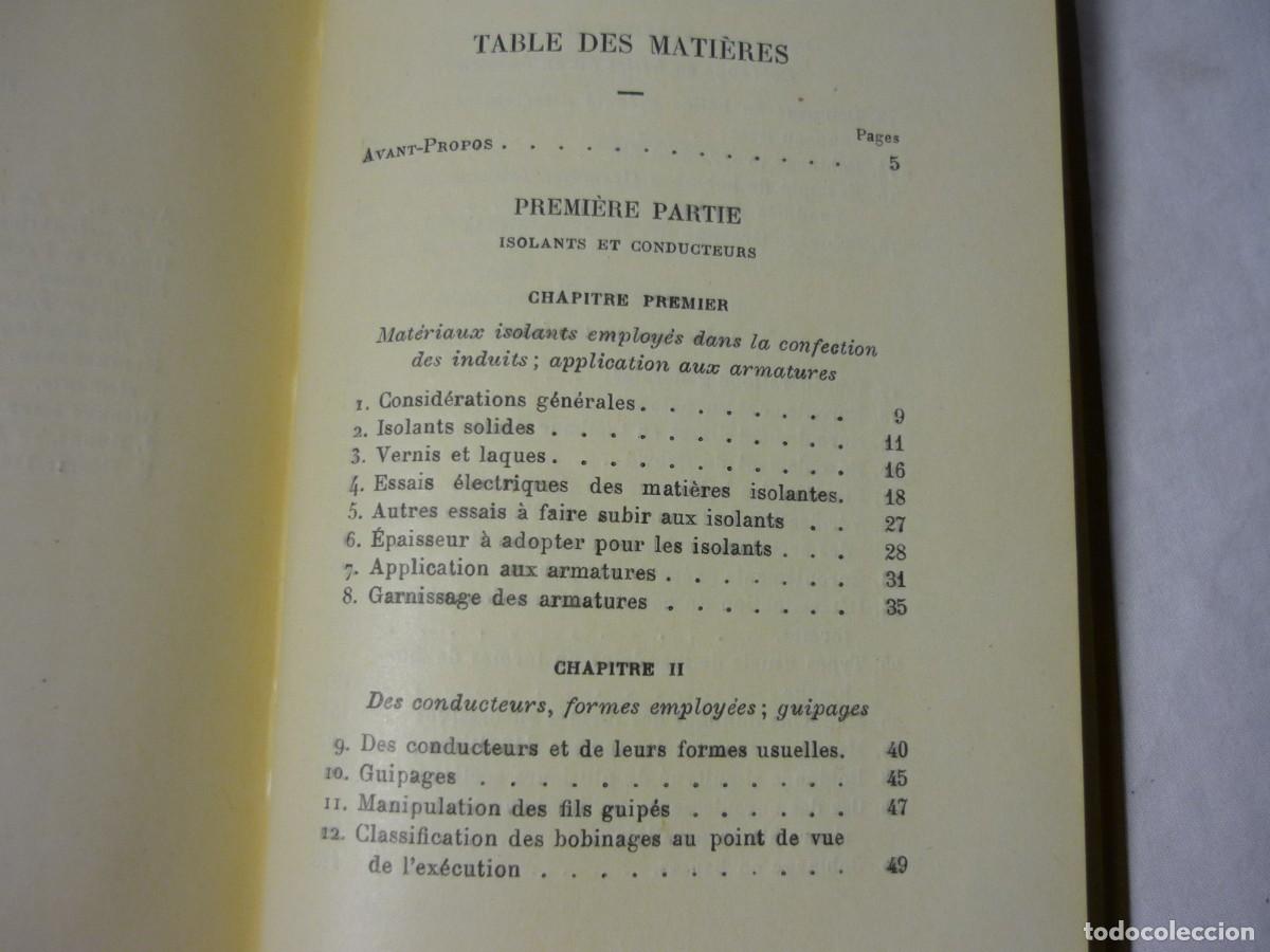 Libros antiguos: Construction des induites a courant continu M. du Bobinier, en franc&eacute;s - Foto 9