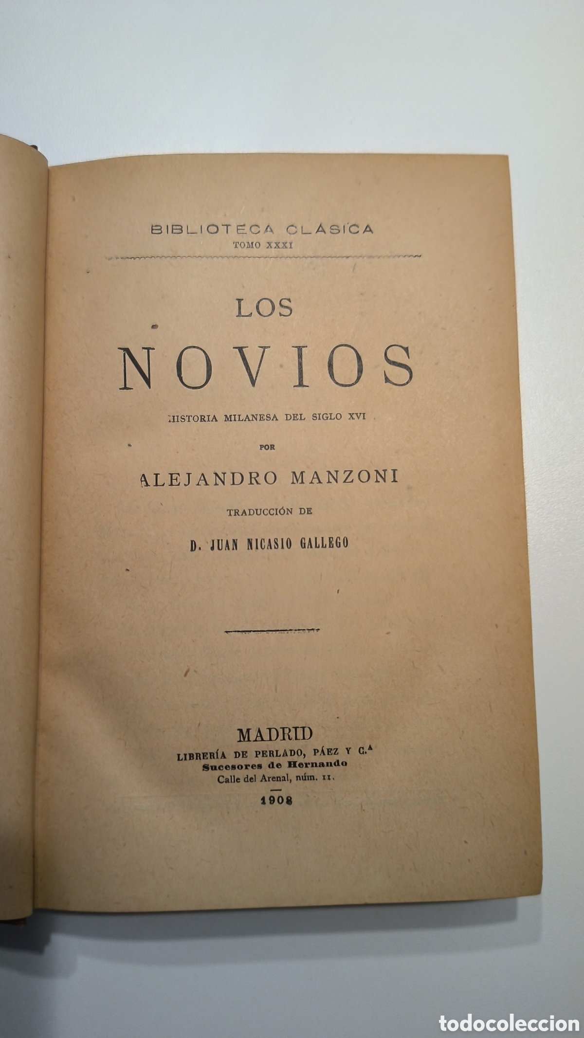 Libros antiguos: Los novios. Alejandro Manzoni - Foto 2