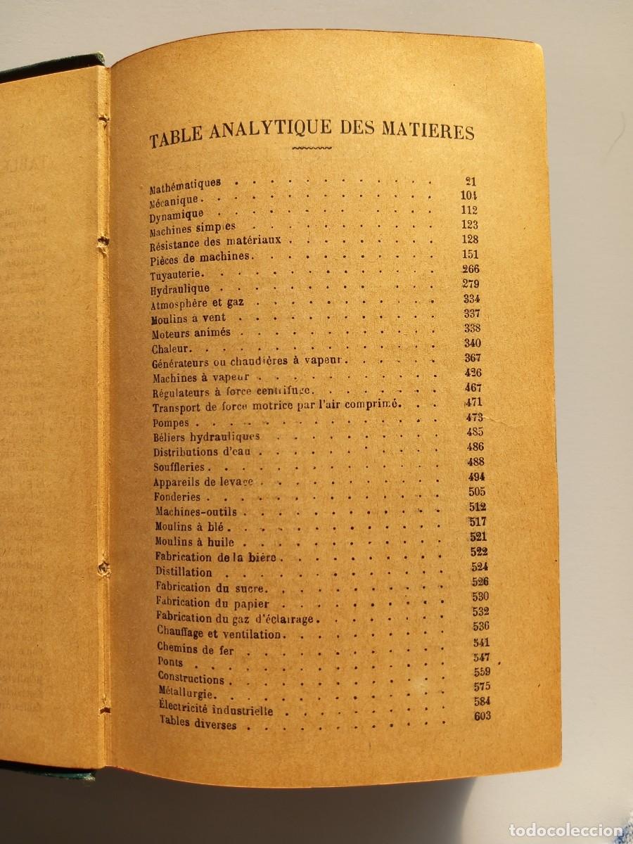 Libros antiguos: NOTES ET FORMULES DE LINGENIEUR ET DU CONSTRUCTEUR - MECANICIEN. 1889 - Foto 3