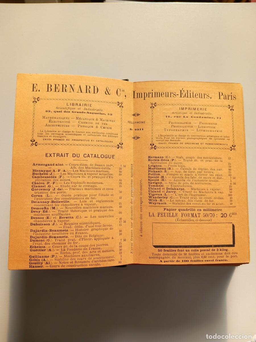 Libros antiguos: NOTES ET FORMULES DE LINGENIEUR ET DU CONSTRUCTEUR - MECANICIEN. 1889 - Foto 6