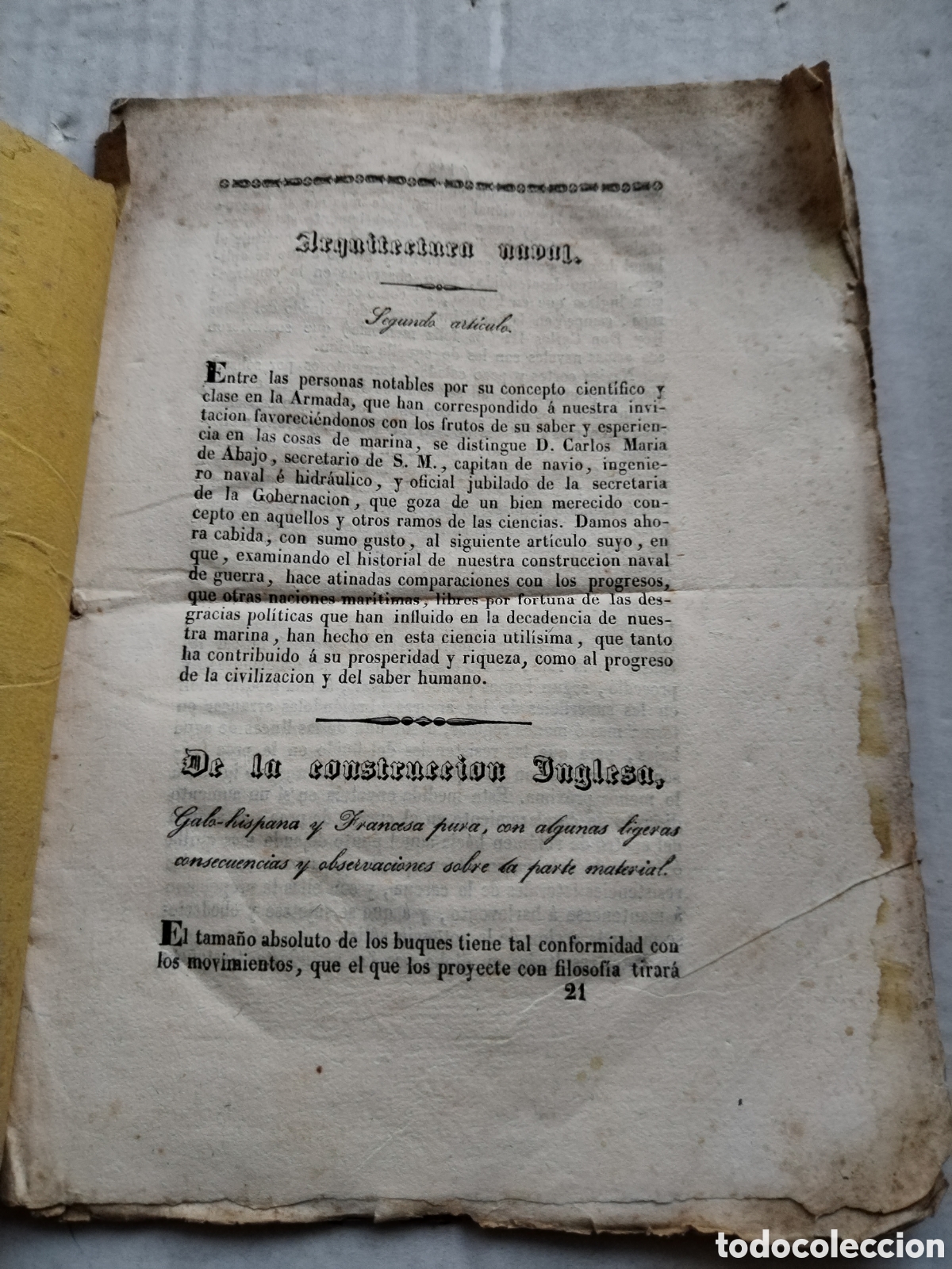 Libros antiguos: LA ESPA&Ntilde;A MAR&Iacute;TIMA 1839 - Foto 2