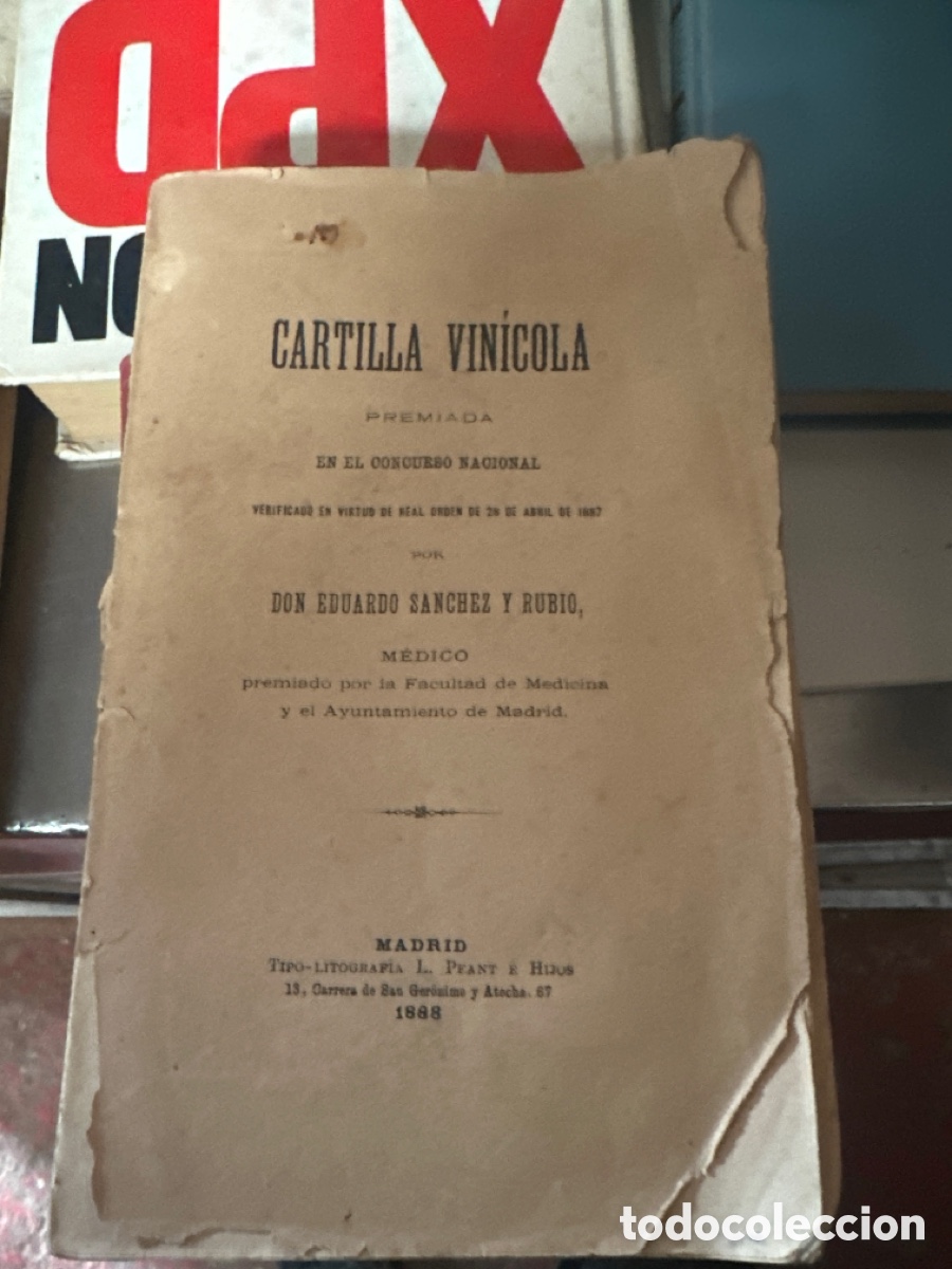 Libros antiguos: &rdquo;&rdquo;Cartilla Vinicola - Eduardo Sanchez y Rubio - Foto 1
