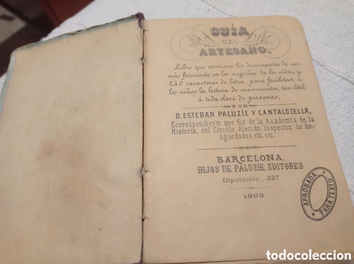 Libros antiguos: A&Ntilde;O 1903,GUIA DEL ARTESANO - Foto 2