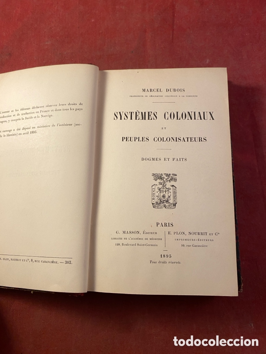 Libros antiguos: SYSTEMES COLONIAUX PAR&Iacute;S 1895 - Foto 1