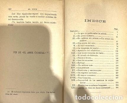 Libros antiguos: GORON ... EL AMOR CRIMINAL ... 1902 - Foto 3