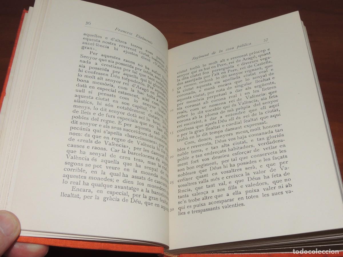 Libros antiguos: FRANCESC EIXIMENIS.- REGIMENT DE LA COSA PUBLICA - Foto 4